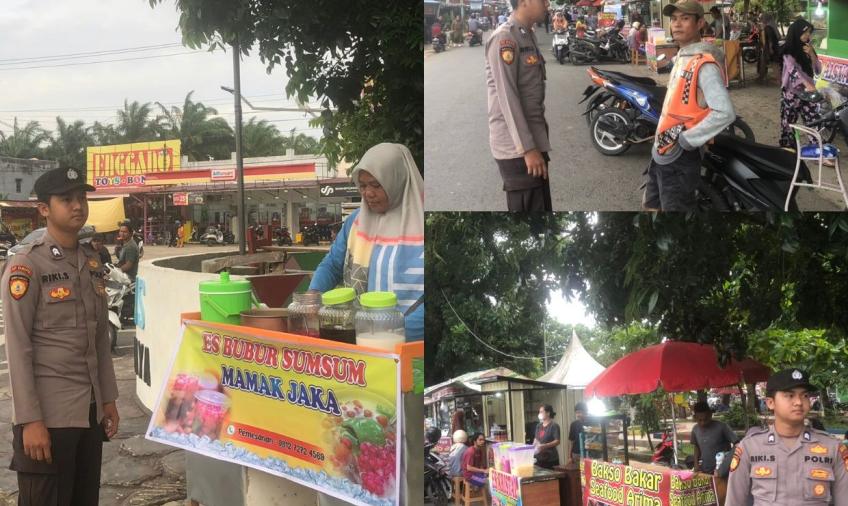 Personel Polsek Kampung Melayu Laksankan Pengamanan dan Pengaturan Lalin di Pasar Ramadhan 