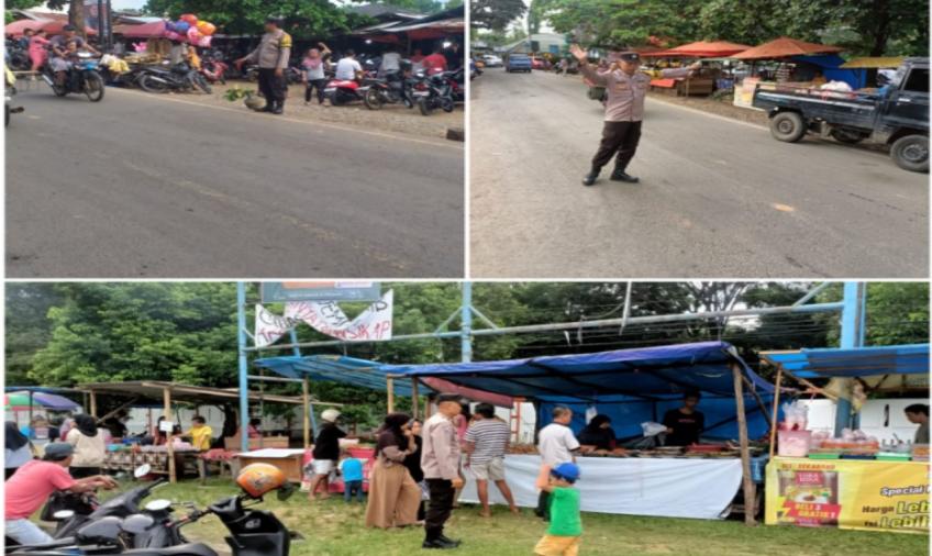 Personel Polsek Muara Bangkahulu Patroli Pengamanan di Pasr Kaget UNIB Belakang dan Pematang Gubernur 