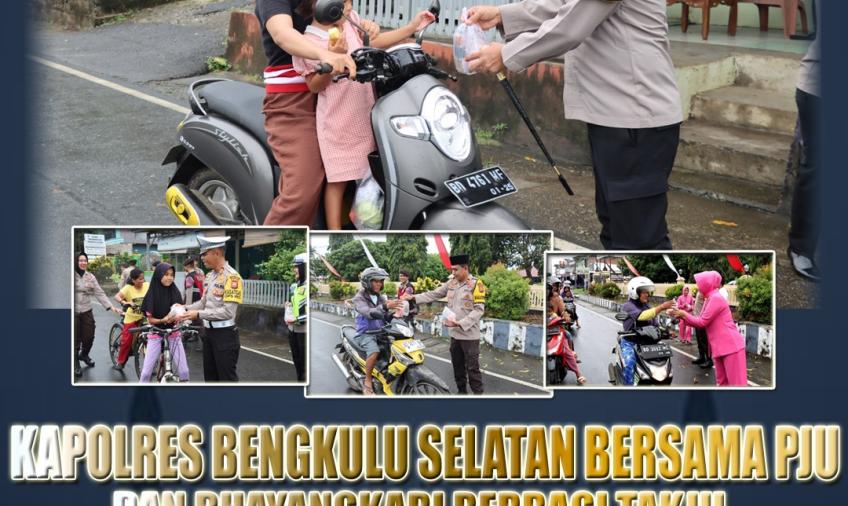 Berbagi di Bulan Suci Ramadhan, Kapolres Bengkulu Selatan Pimpin Pembagian Takjil Berbuka Puasa