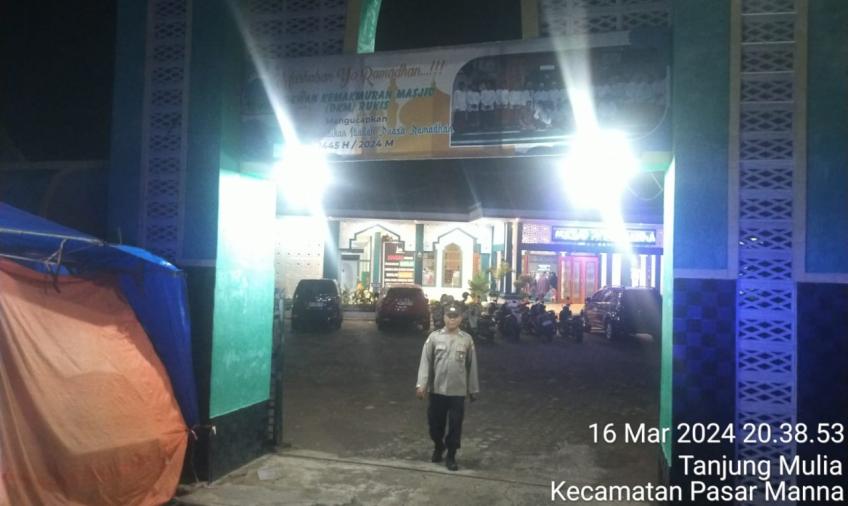 Polsek Kota Manna Polres BS Lakukan Patroli Menjelang Shalat Tarawih Ciptakan Kenyamanan Beribadah 