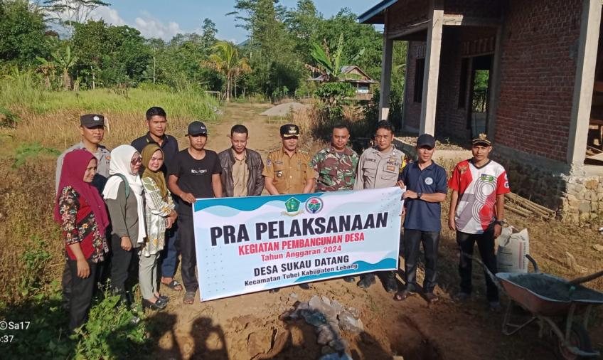 Bhabinkamtibmas Polsek Lebong Atas Hadiri Kegiatan Titik Nol Pembangunan di Desa Sukau Datang
