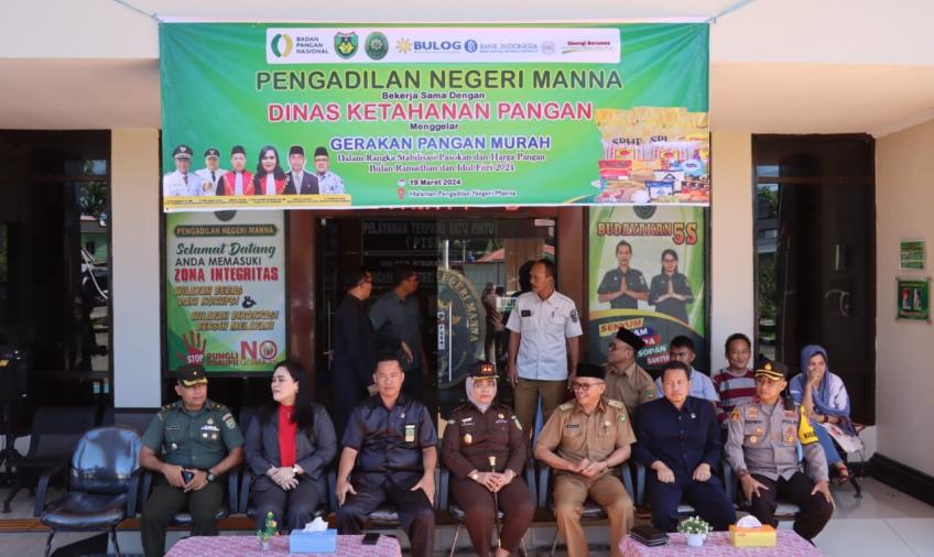 Wakapolres BS Hadiri Gerakan Pangan Murah Kabupaten Bengkulu Selatan di Pengadilan Negeri 