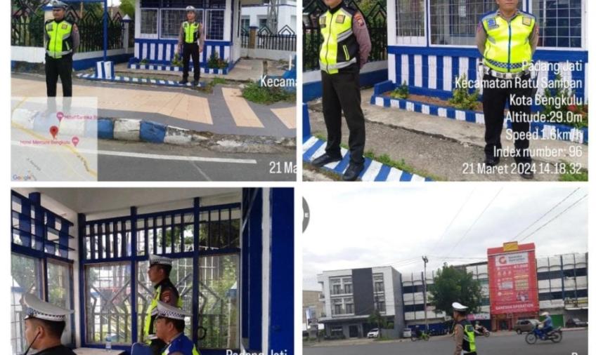 Patroli Cegah Aksi 3C, Sat Lantas Polresta Bengkulu Isi Pos Lantas Simpang Skip 