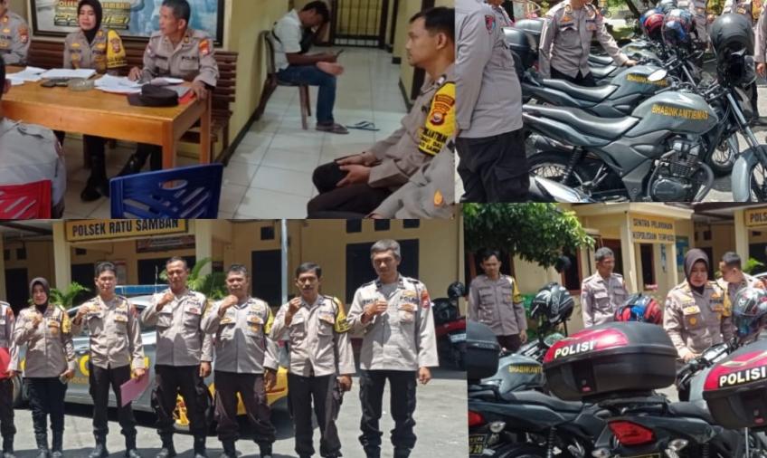 Supervisi, Personel Satbinmas Polresta Bengkulu Sampaikan Imbauan kepada Bhabinkamtibmas Polsek Ratu Samban dan Polsek Gading Cempaka 