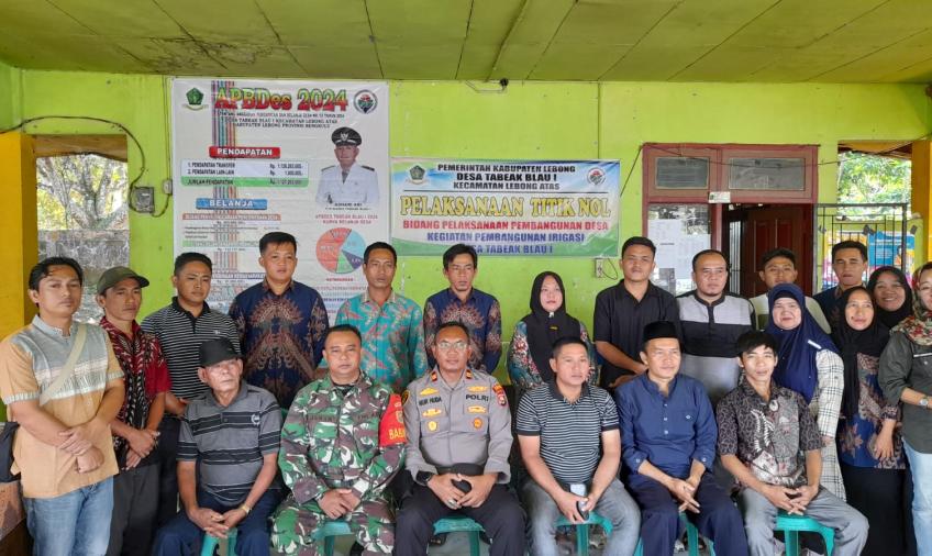 Kapolsek Lebong Atas Hadiri Titik Nol Pembangunan Irigasi di Desa Tabeak Blau I