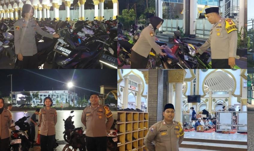 Pengamanan Shalat Tarawih, Polsek Gading Cempaka Cek Diseputaran Parkiran 