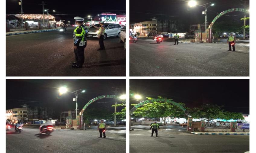 Sat Lantas Polresta Bengkulu, Atur Arus Lalin Kegiatan Shalat Tarawih