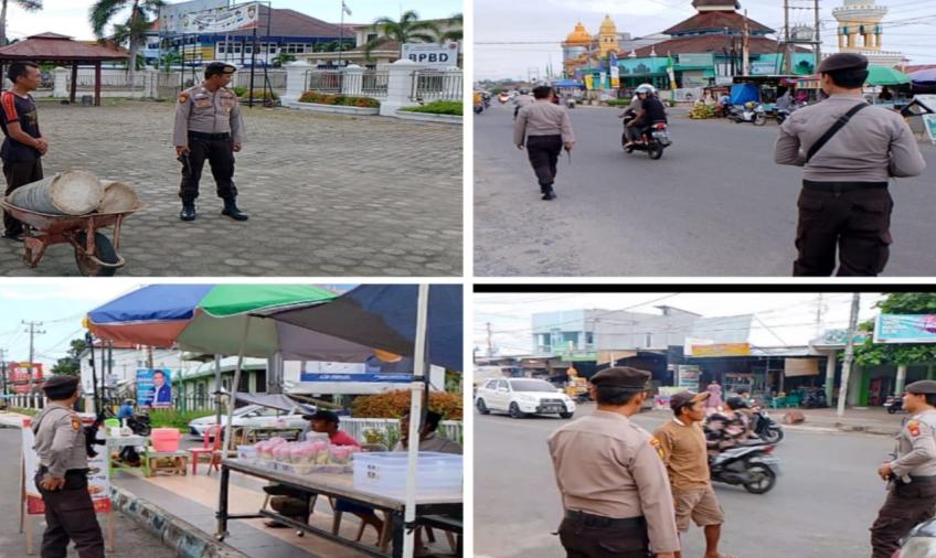 Bhabinkamtibmas Polsek Selebar Monitoring Pasar Kaget, Jaga Kondisfitas di Seputaran Pasar 