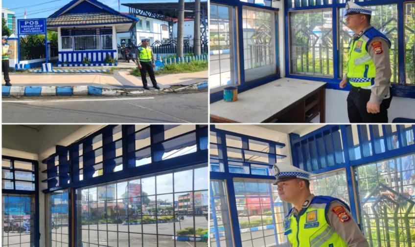 Cegah Kejahatan 3C, Sat Lantas Pantau Arus Lalin di Simpang Pos Lantas Skip 