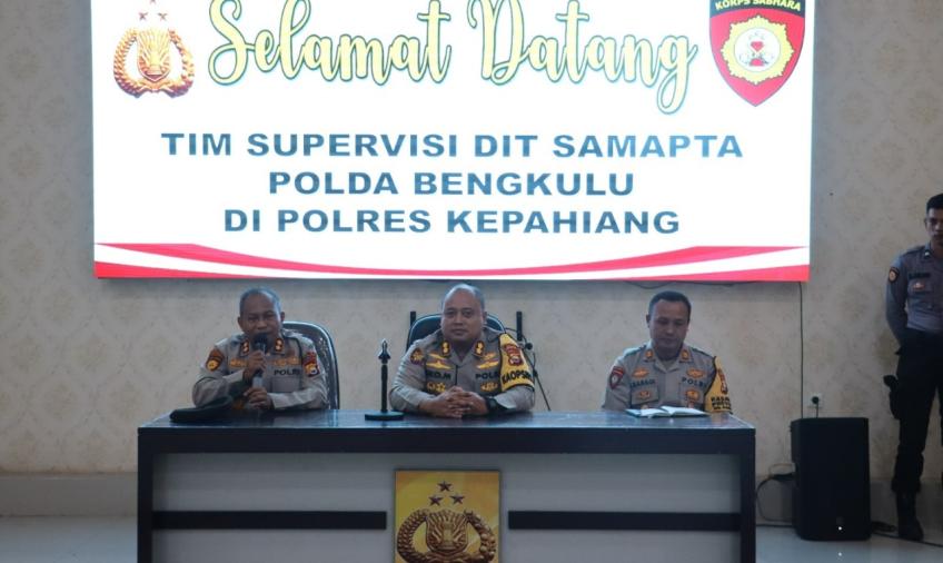 Polres Kepahiang Menerima Kunjungan Tim Supervisi Dari Ditsamapta Polda Bengkulu