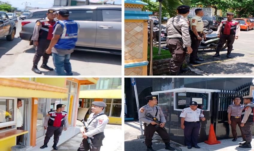 Gelar Patroli, Personel Sat Samapta Sambangi Petugas Parkir dan Security 