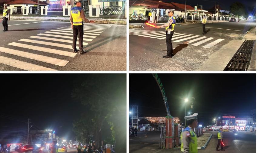 Sat Lantas Polresta Bengkulu Patroli Pengamanan Shalat Tarawih, dan Antisipasi 3C di Lingkungan Masjid 