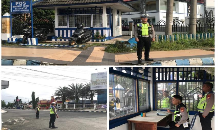 Cegah Segala Bentuk Gangguan, Sat Lantas Polresta Bengkulu Isi Pos Lantas Pantau Sitkamtibmas