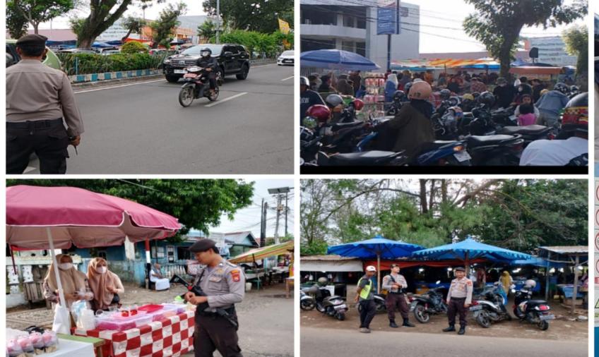 Patroli Sat Samapta Sambangi Petugas Parkir dan Pedagang Takjil Sampaikan Imbauan 