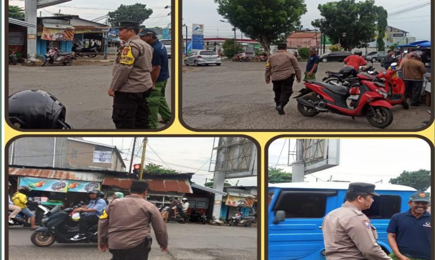 Polsek Teluk Segara Pengamanan di Pasar Ramadhan Kampung Bali 