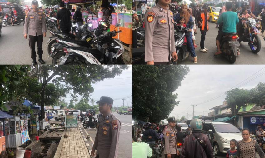 Personel Polsek Kampung Melayu, Atur Lalin dan Pengamanan di Pasar Ramadhan 