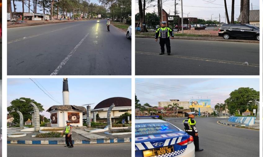 Antisipasi Balap Liar di Jalan Pariwisata Pantai Panjang, Sat Lantas Polresta Bengkulu Patroli Subuh 