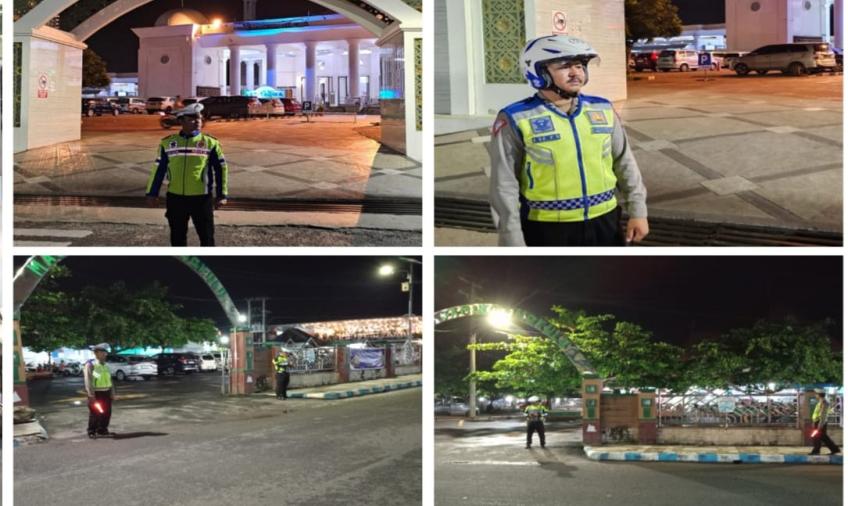 Satlantas Polresta Bengkulu Pengamanan dan Pegaturan Arus Lalin  di Masjid At Taqwa 