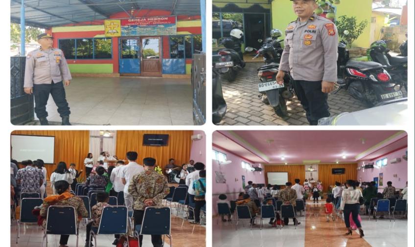 Polsek Gading Cempaka Patroli Pengamanan Ibadah di Gereja 