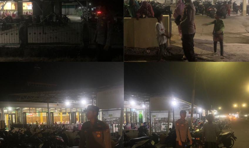 Ciptakan Sitkamtibmas Aman, Personel Polsek Kampung Melayu Patroli Pengamanan Ibadah Shalat Tarawih 