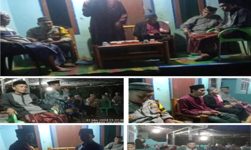 Bhabinkamtibmas Polsek Selebar Hadiri Tabligh Musibah Malam ke 3 Warga Binaan 
