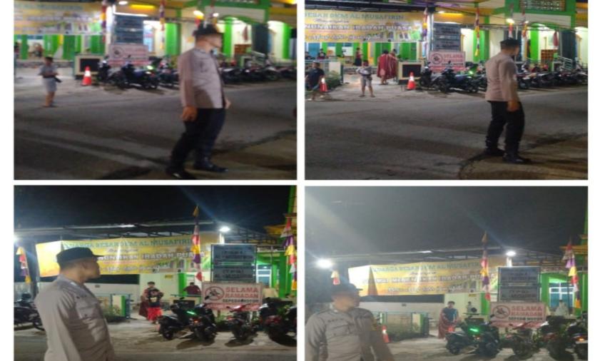 Polsek Ratu Agung Patroli di Pengamanan Shalat Tarawih di Masjid Al- Musafirin