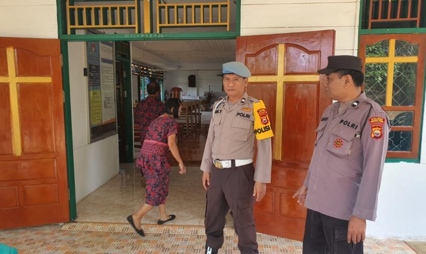 Polsek Giri Mulya Pastikan Keamanan Kegiatan Minggu Paskah di Gereja Santa Maria Desa Wonoharjo