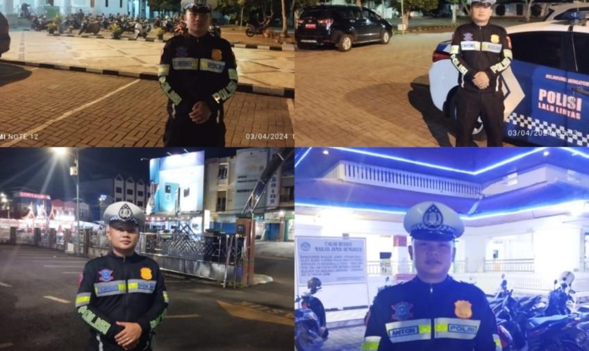 Ciptakan Rasa Aman Saat Ibadah, Satlantas Pengamanan di Masjid Agung At-Taqwa dan Masjid Jamik 