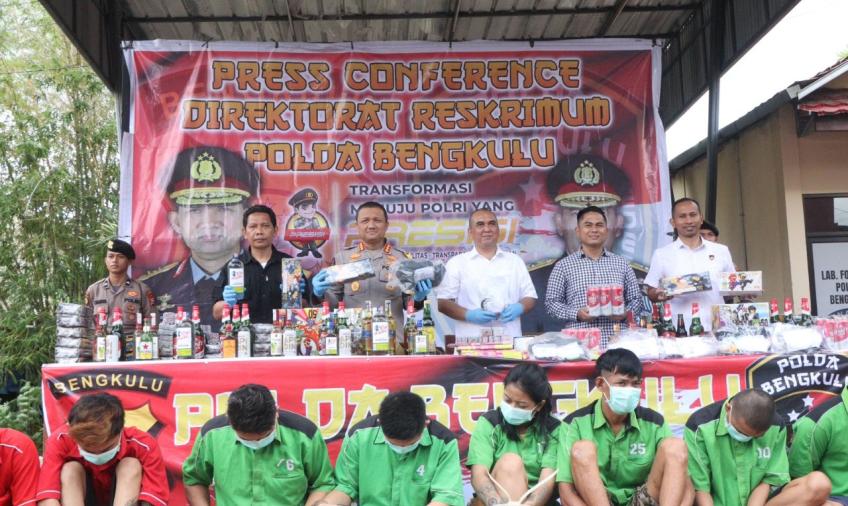 Selama Gelaran Ops Pekat Polda Bengkulu Sita Ribuan Barang Bukti