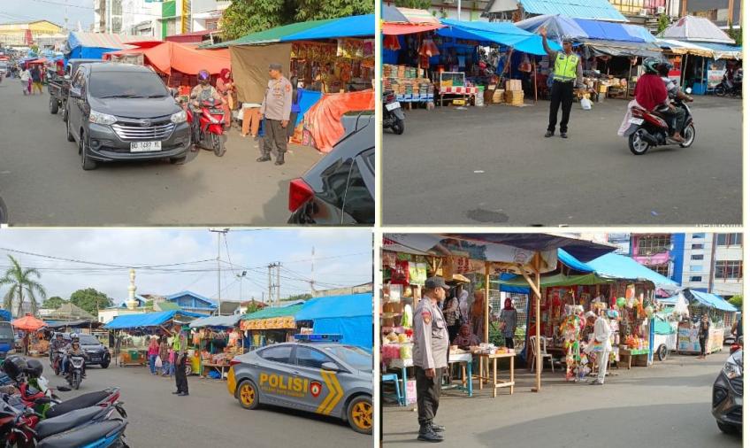 Berikan Pengamanan, Polsek Ratu Samban Patroli di Pasar Takjil Ramadhan