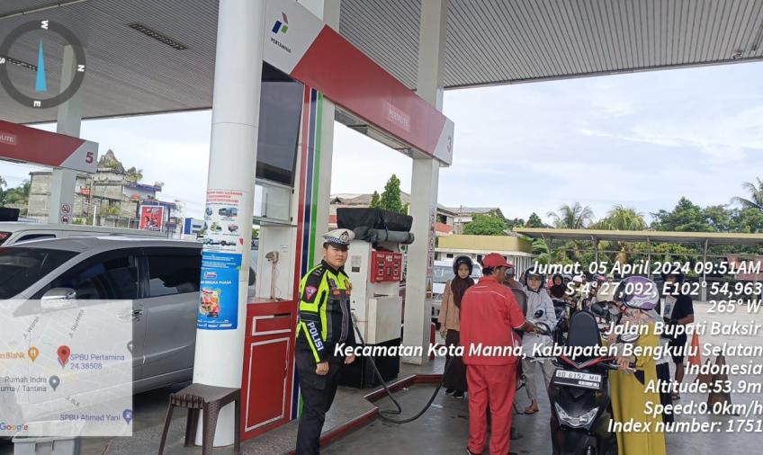 Sat Lantas Polres BS Turlalin dan Pantau Distribusi BBM di SPBU, Cegah Penyalahgunaan BBM 