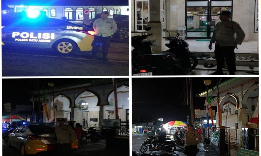 Polsek Ratu Agung Pengamanan Shalat Tarawih di Masjid Seputran Wilkum 