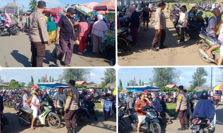 Personel Polsek Kampung Melayu Pengamanan dan Pengaturan Arus Lalu Lintas di Pasar TPI 