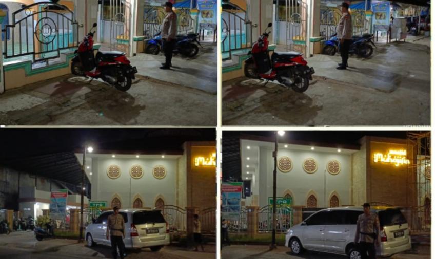 Personel Polsek Ratu Samban Patroli di Masjid At Taqwa Anggut Atas Antisipasi Gangguan Kamtibmas
