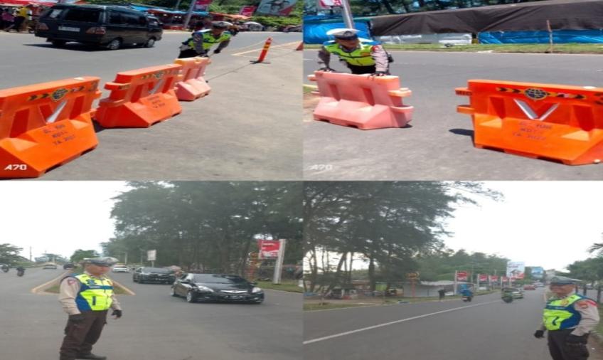 Cipatakan Arus Lalin Lancar dan Aman, Sat Lantas Polresta Bengkulu Pengamanan dan Pantau Arus lalin