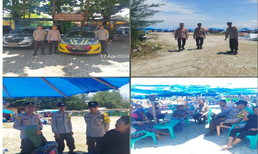 Polsek Teluk Segara Patroli KRYD di Pantai Zakat Pasca Hari Raya Idul Fitri 1445 H 