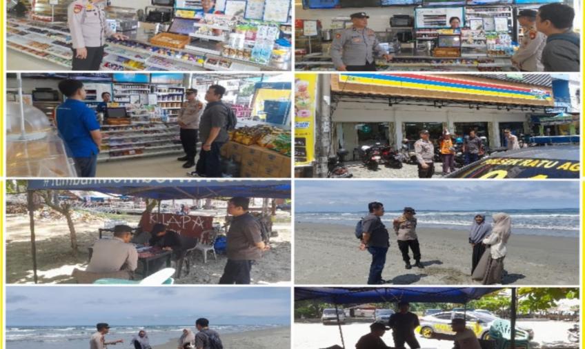Subsatgaswil Polsek Ratu Agung, KRYD Pasca hari Raya Idul Fitri 1445 H di Kawasan Pasir Putih 