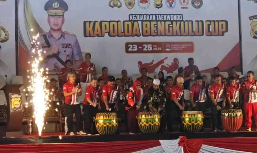 Kejuaraan Taekwondo Kejuaraan Taekwondo Kapolda Bengkulu Cup 2025 Resmi Dibuka. (Inspirasinews.co.id)