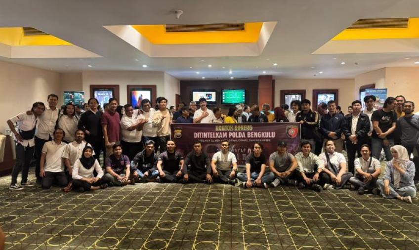 Ditintelkam Polda Bengkulu Gelar Nobar Bersama Mahasiswa, Ormas, dan Media.