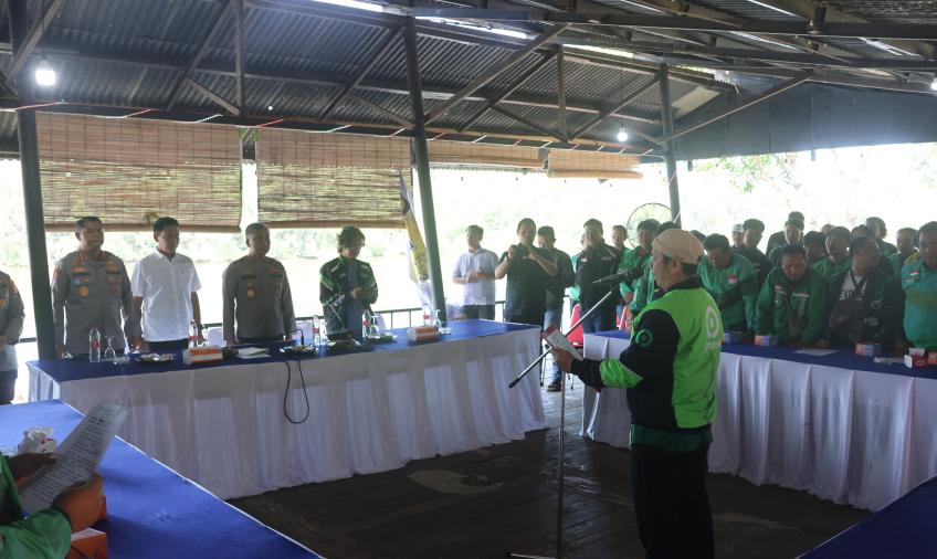 Ojol Bengkulu Deklarasikan Dukungan kepada Polri untuk Jaga Kamtibmas