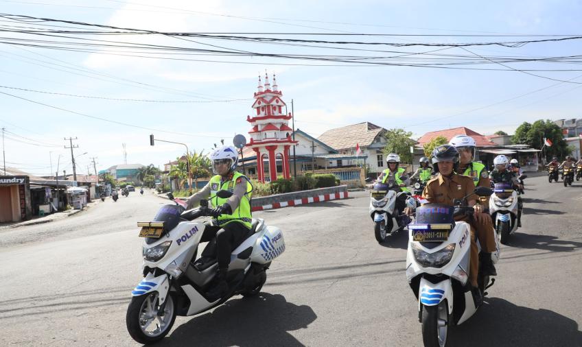 Polda Bengkulu Gelar Patroli Skala Besar, Hadirkan Rasa Aman dan Nyaman Bagi Masyarakat, Senin (1/9). (Foto: Istimewa)