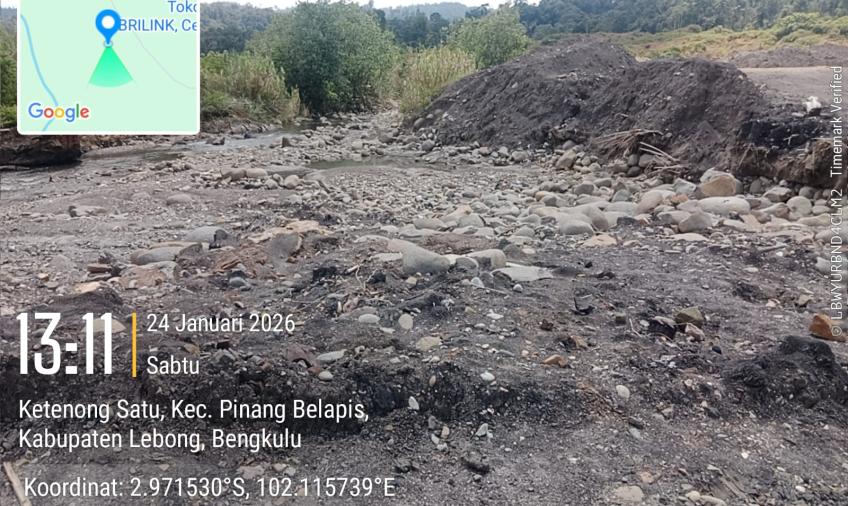 Aktivitas Tambang PT Jambi Resources Diduga Rusak Sungai Udik di Lebong